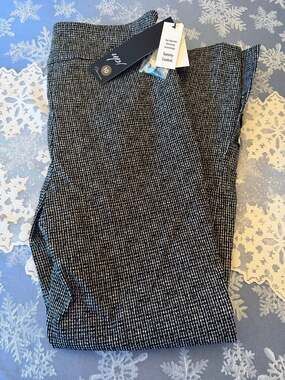 Up! Pant Lurex side vent buttons black silver gold Straight Tweed Pant, Twill, S